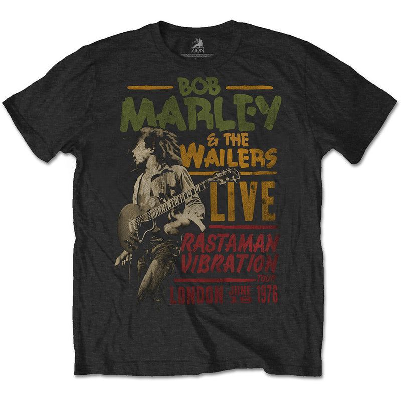 Bob Marley Rastaman Vibration Tour 1976 Men's Tee Famous Rock Shop Newcastle 2300 NSW Australia