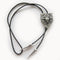 Bolo Tie Vintage Silver Plating Western Rodeo Bull Leather Necklace