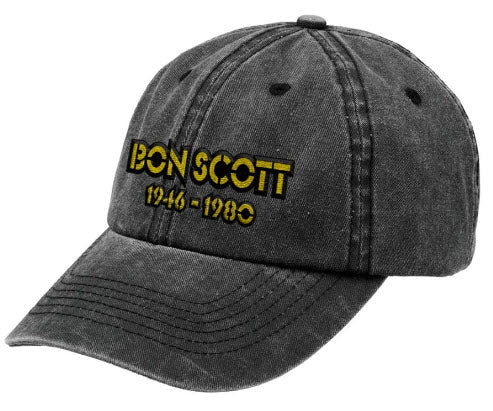 Bon Scott 1946-1980 Black Wash Cap