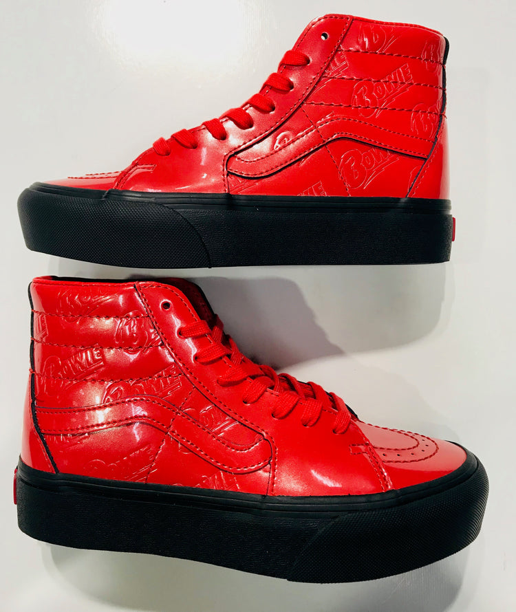Bowie Vans Skate-Hi Platform 2 Ziggy Stardust Red