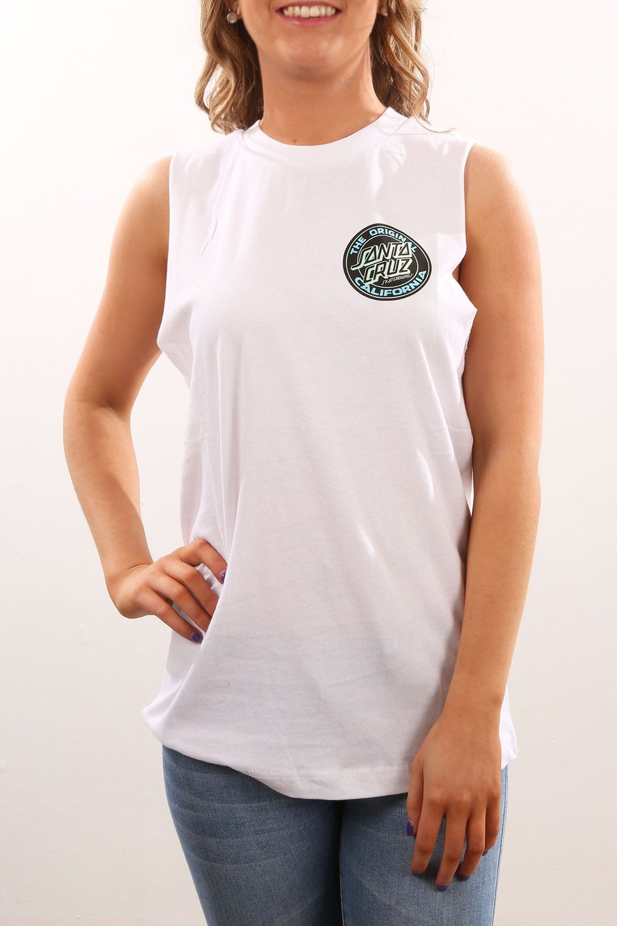 Santa Cruz Cali Fade 2 Muscle Tee White SC-WTD6166