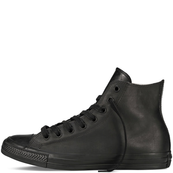 Black rubber converse high tops on sale