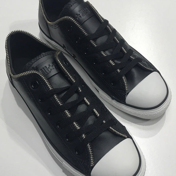 Converse Zipper OX Black Leather 113942 Famous Rock Shop