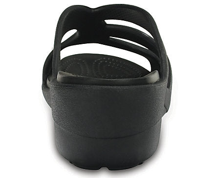 Crocs Women's Sanrah Strappy Wedge Sandals Black