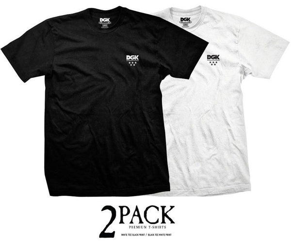 DGK 2 Pack Premium TShirt DPT 001 Black & White Famous Rock Shop Newcastle NSW Australia