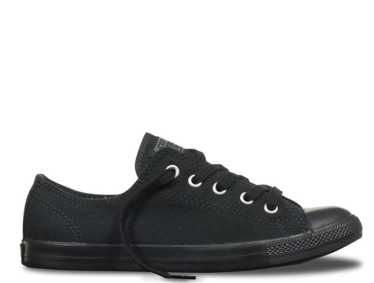 Converse Dainty Black Mono Canvas Silver Eyelets 532354C