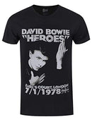 David Bowie Heroes Black T-Shirt Famous Rock Shop  Newcastle 2300 NSW Australia 