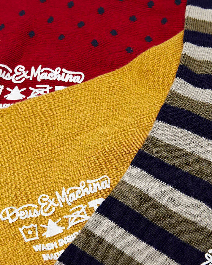  Deus Ex Machina 3 PACK SOCKS Multi DMP27193  Famous Rock Shop  Newcastle 2300 NSW Australia