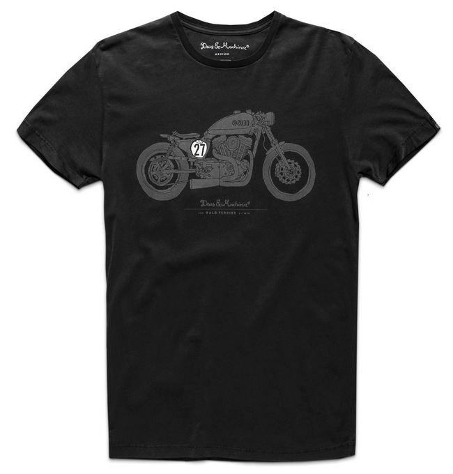 Deus Bald Terrier V-Twin Tee D1808 Black  Famous Rock Shop Newcastle 2300 NSW Australia