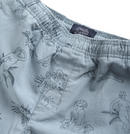  Deus Ex Machina 'Rugby Land Short' Washed Blue DMP53198C. These elasticated rugby shorts feature a natural rope drawcord, back patch pocket and a waterbased land yardage print, with overdyed 100% cotton fabrication  Famous Rock Shop 517 Hunter Street Newcastle 2300 NSW Australia 