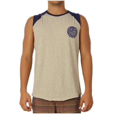 Deus Round About Muscle Tee - Pumice-Moody Blue DMP31523B