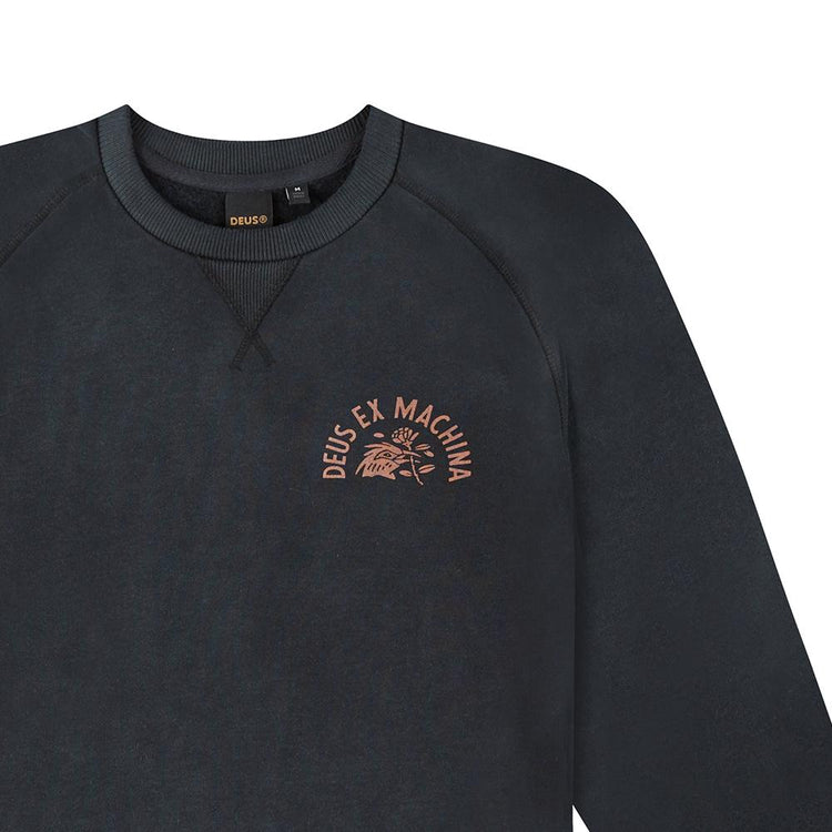 Deus Ex Machina Sunbleached Enthusiasm Crew Black Sierra DMP88151B Famous Rock Shop Newcastle, 2300 NSW Australia. 3