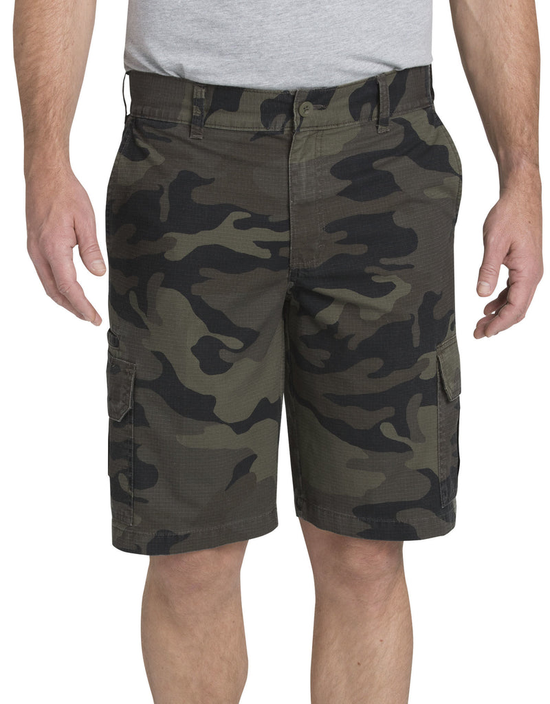 Dickies 11" Relaxed Fit Lightweight Ripstop Cargo Shorts, Moss Green/Black Camo WR351