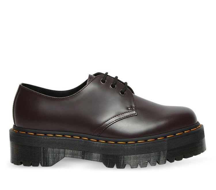 Dr Martens 1461 Quad Burgundy Old Oxblood Polished Smooth Platform Shoes 27332626