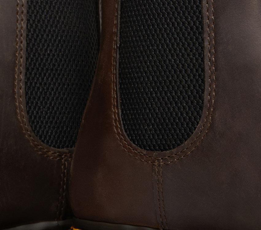 Dr Martens 2976 BEX Crazy Horse Brown Boots with elastic side gore and chunky sole.