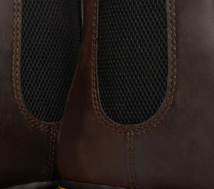 Dr Martens 2976 BEX Crazy Horse Brown Boots with elastic side gore and chunky sole.