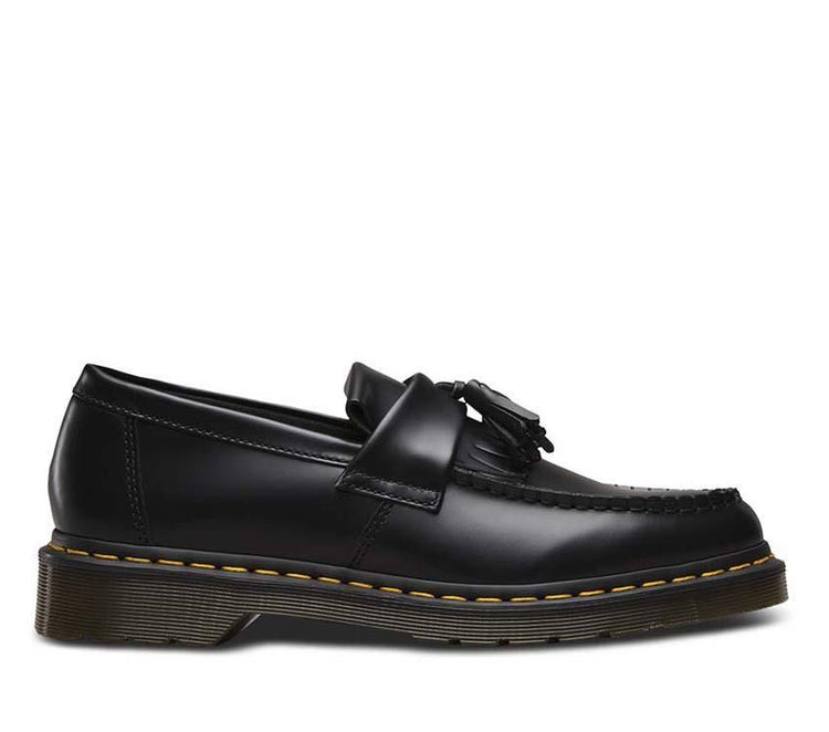Dr Martens Adrian YS Loafer Black Smooth Leather featuring a tassel and kiltie fringe with the iconic AirWair sole.