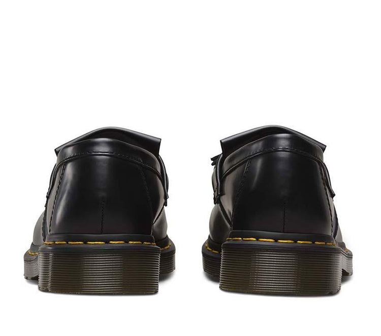 Dr Martens Adrian YS Loafer Black Smooth Leather featuring a tassel and kiltie fringe with the iconic AirWair sole.