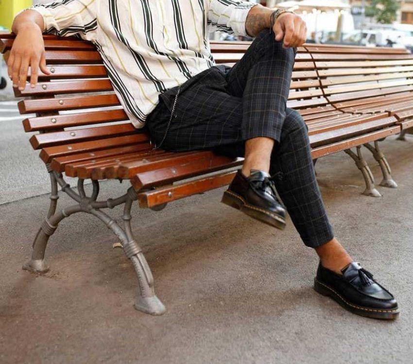 Dr Martens Adrian YS Loafer Black Smooth Leather featuring a tassel and kiltie fringe with the iconic AirWair sole.