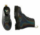 Dr Martens Vegan Molly Rainbow Platform Gunmetal Boots