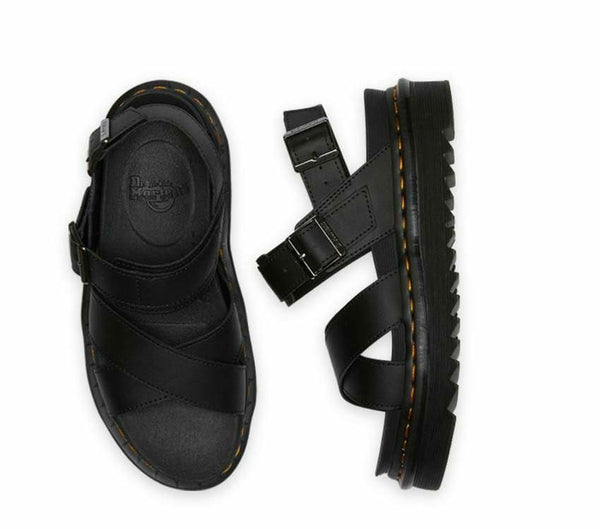 Dr Martens Voss II Black Hydro Leather Sandals 26799001