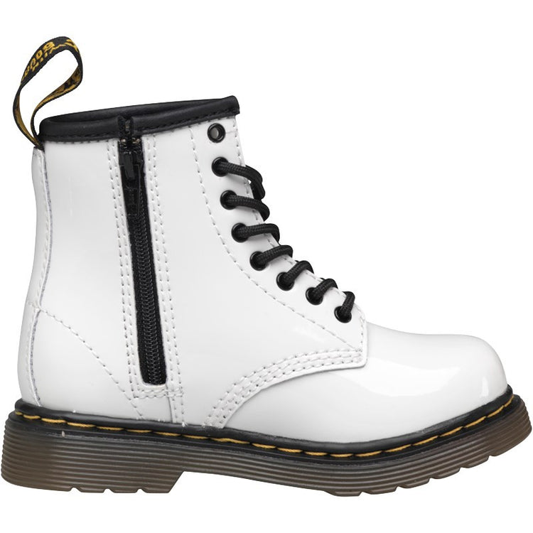 Dr Martens Infants Brooklee White Patent Lamper Boots 15373100