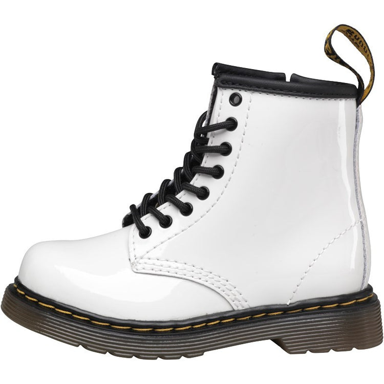 Dr Martens Infants Brooklee White Patent Lamper Boots 15373100