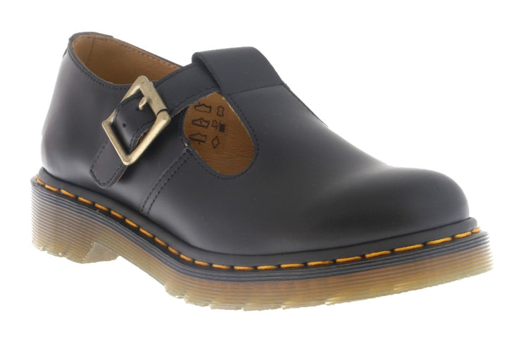 Dr Martens Polley Black Smooth T-Bar Sandals 14852002 Famous Rock Shop Newcastle 2300 NSW Australia