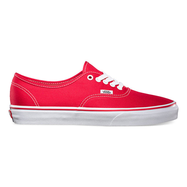 Vans Authentic Red CanvasThe Authentic, Vans original and now iconic style, is a simple low top, lace-up with durable canvas upper, metal eyelets, Vans flag label and Vans original Waffle Outsole. Famous Rock Shop Newcastle 2300 NSW Australia