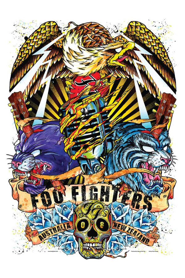 Foo Fighters Down Under Tour Art Poster