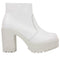 Roc Boots Gosh White Leather Ankle Boots with Zip