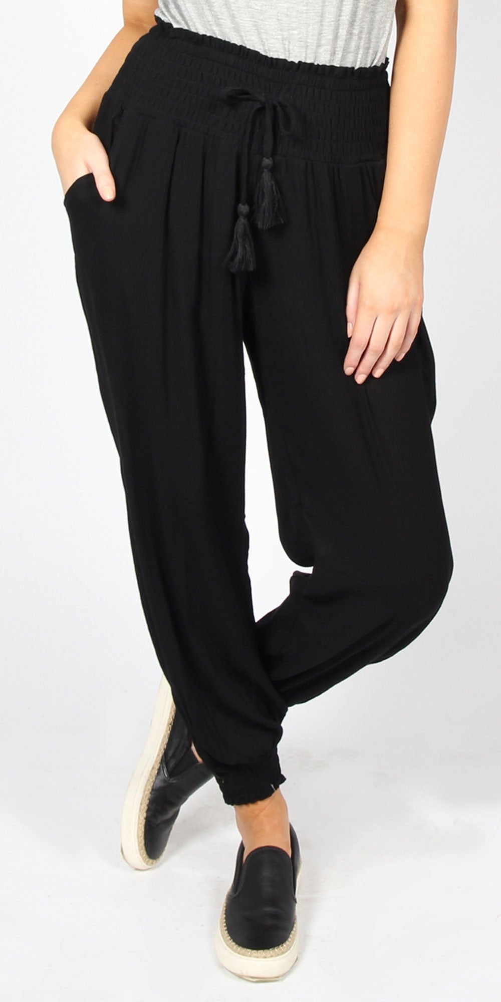 SASS Geanie Crinkle Pants Black