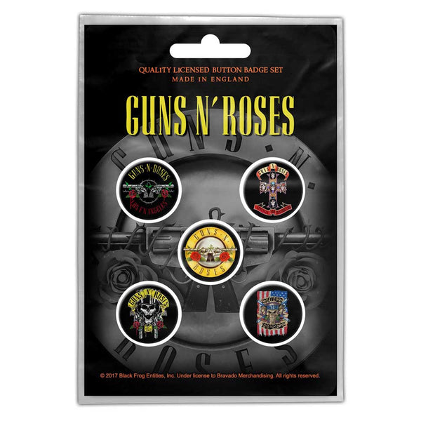 Gun N Roses Button Badge Bullet Logo