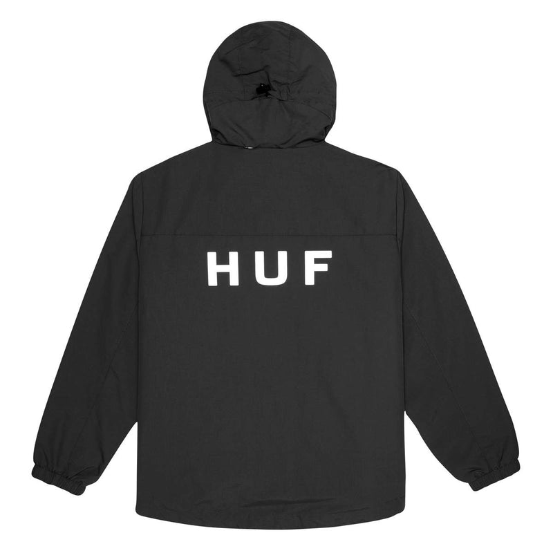 HUF ESSENTIALS ZIP STANDARD SHELL JACKET BLACK