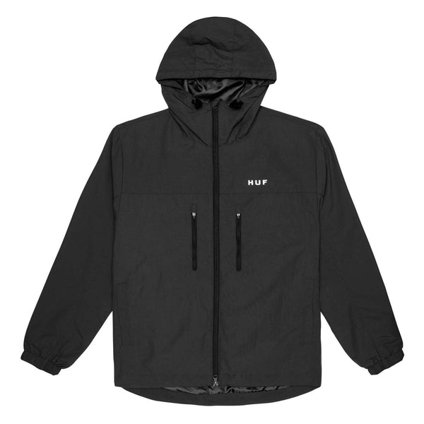 HUF ESSENTIALS ZIP STANDARD SHELL JACKET BLACK