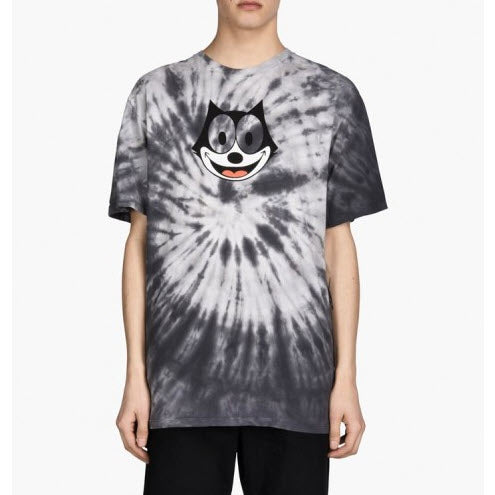 HUF X Felix The Cat Hypnotize Spiral Tie Dye Black Tee Famous Rock Shop Newcastle, 2300 NSW. Australia. 1