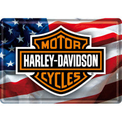 Harley Davidson USA Logo Metal Sign Famousrockshop