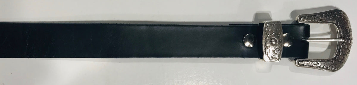 Leather Belt with Silver Antique Buckle Black Made in Australia Famous Rock Shop Newcastle 2300 NSW Australia 