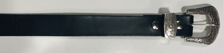 Leather Belt with Silver Antique Buckle Black Made in Australia Famous Rock Shop Newcastle 2300 NSW Australia 