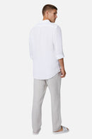 Industrie The Tennyson Linen Long Sleeve Shirt White