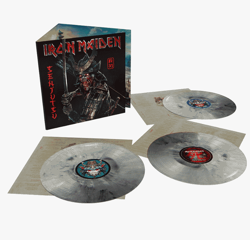 Iron Maiden Iron Maiden Senjutsu EXCLUSIVE Silver & Black Marb Iron Maiden Senjutsu EXCLUSIVE Silver & Black Marble Vinyl 3 LP in tri-fold sleeve Vinylle Vinyl 3 LP in tri-fold sleeve Vinyl