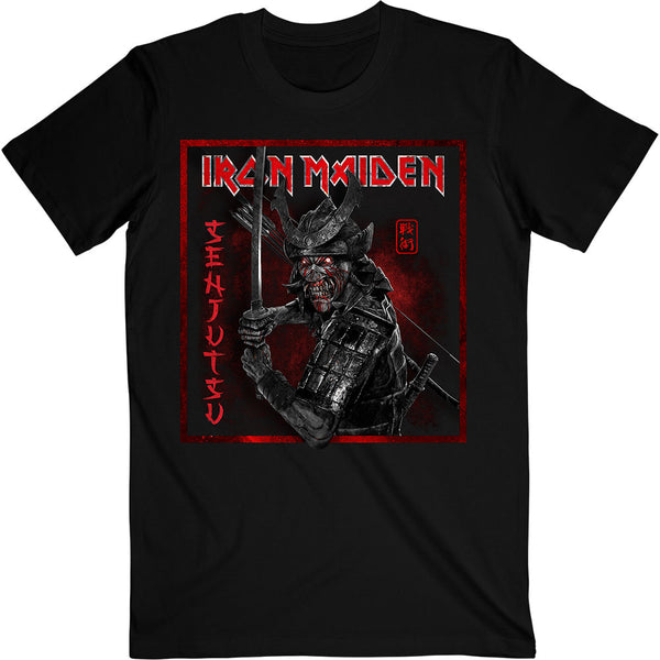 Iron Maiden Senjutsu Cover Distressed Red Unisex Tee