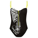Iron Fist Caged Skeleton Zipper One Piece Swimsuit