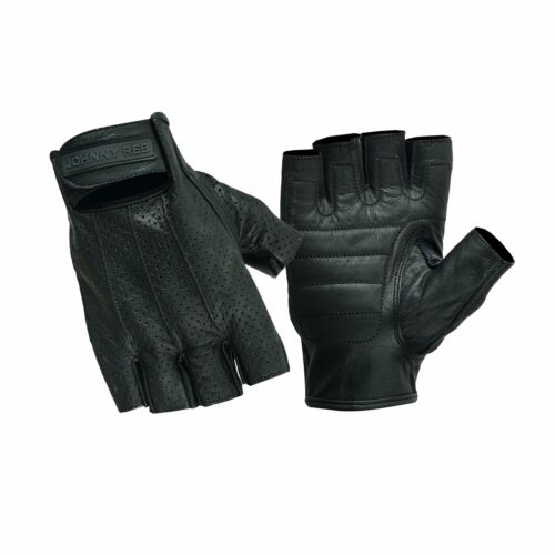 Johnny Reb Sandover Perf Leather Fingerless Cruiser Gloves