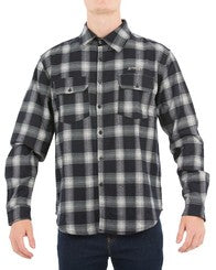 JetPilot All Day Mens Flanno Shirt Mens W18722 Black White Famous Rock Shop Newcastle NSW Australia