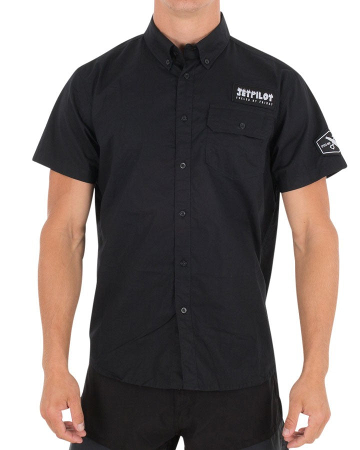 ブランド品 通販サイト Short Men's Goodtimes Jetpilot Sleeve S17653 Black Shirt 水上オートバイ用