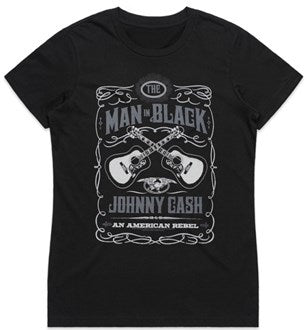 Johnny Cash - American Rebel Black Ladies Tee