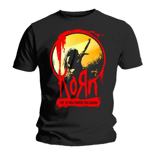 Korn Men's Tee: Stage KORNTS02MB An official licensed men's cotton Tee featuring the Korn 'Stage' design motif. This high quality garment is available in a black Famous Rock Shop Newcastle 2300 NSW Australia