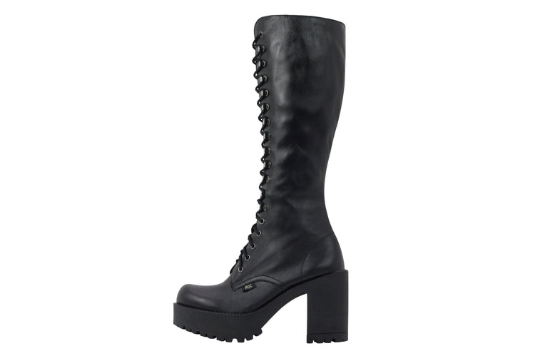 Roc Boots Lash Black Leather Roc Lash Boots High Lace-Up Boots Women's USA Sizing, Women's Leather Boots W Famous rock shop Newcastle 2300 NSW Australia