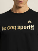 Le Coq Sportif Roissey Foil Tee Black & Gold